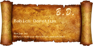 Babics Dorottya névjegykártya